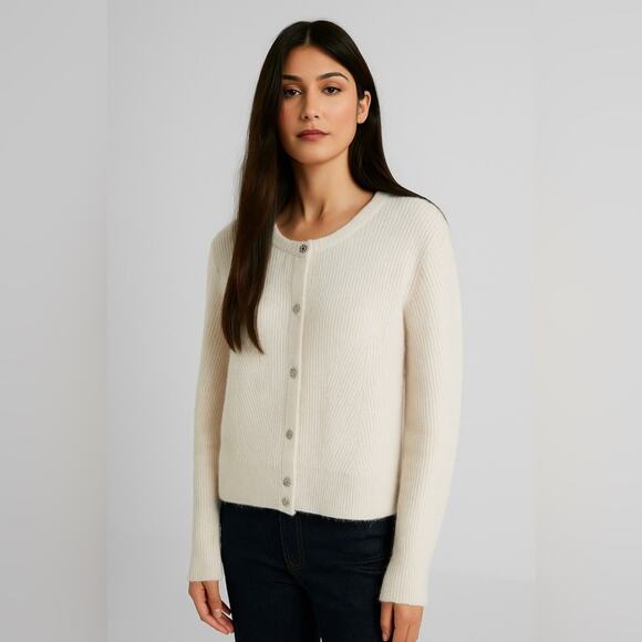 Ted Baker London Rosi Wool Blend Rhinestone Embellished Buttons Cardigan NWT  16 - Picture 1 of 14